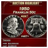 1950 Proof Franklin Half Dollar 50c pr67+ SEGS