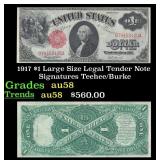 1917 $1 Large Size Legal Tender Note Grades Choice