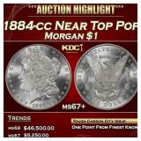 1884-cc Morgan Dollar Near Top Pop $1 ms67+ SEGS