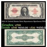1923 $1 United States Note Grades vf++ Signatures
