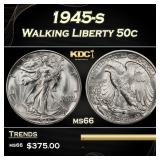 1945-s Walking Liberty Half Dollar 50c Grades GEM+