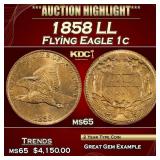 1858 LL Flying Eagle Cent 1c ms65 SEGS