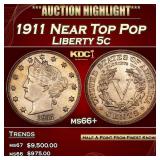 1911 Liberty Nickel Near Top Pop 5c ms66+ SEGS