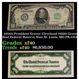 1934A $1000 Green Seal Federal Reserve Note Presid