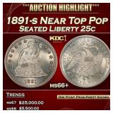 1891-s Seated Liberty Quarter Near Top Pop 25c ms6
