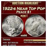 1922-s Peace Dollar Near Top Pop $1 ms66 SEGS