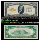 1928 $10 Gold Certificate Signatures Woods/Mellon