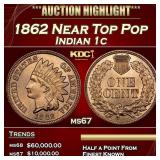 1862 Indian Cent Near Top Pop 1c ms67 SEGS