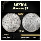 1878-s Morgan Dollar $1 Grades ms65