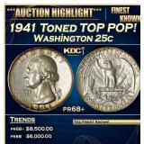 1941 Proof Washington Quarter Toned TOP POP! 25c p