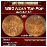 1890 Indian Cent Near Top Pop 1c ms66+ rb SEGS