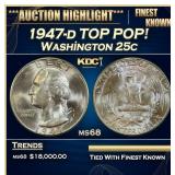 1947-d Washington Quarter TOP POP! 25c ms68 SEGS