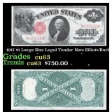 1917 $1 Large Size Legal Tender Note Grades Select