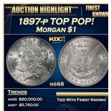 1897-p Morgan Dollar TOP POP! $1 ms68 SEGS