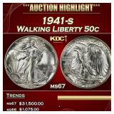 1941-s Walking Liberty Half Dollar 50c ms67 SEGS