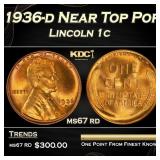 1936-d Lincoln Cent Near Top Pop 1c ms67 rd SEGS