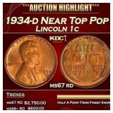 1934-d Lincoln Cent Near Top Pop 1c ms67 rd SEGS