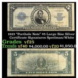 1923 $5 Large Size Silver Certificate "Porthole No