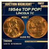1954-s Lincoln Cent TOP POP! 1c ms68 RD SEGS