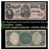 1880 $5 Large Size Legal Tender Note "WoodChopper"
