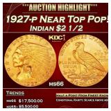 1927-p Gold Indian Quarter Eagle Near Top Pop! $2