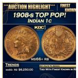 1908-s Indian Cent TOP POP! 1c ms66+ rb SEGS
