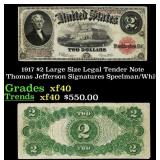 1917 $2 Large Size Legal Tender Note Thomas Jeffer