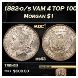 1882-o/s VAM 4 TOP 100 Morgan Dollar $1 Grades ms6