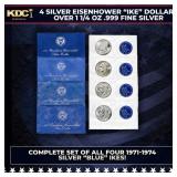 1971-1974 Full US Mint Silver "Blue Ikes" Run, In