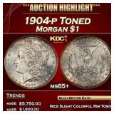 1904-p Morgan Dollar Toned $1 ms65+ SEGS