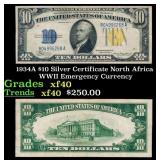 1934A $10 Silver Certificate North Africa WWII Eme