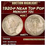 1920-p Mercury Dime Near Top Pop 10c ms67+ SEGS