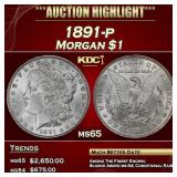 1891-p Morgan Dollar $1 Grades ms65 SEGS