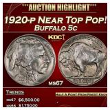 1920-p Buffalo Nickel Near Top Pop! 5c ms67 SEGS