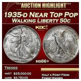 1935-d Walking Liberty Half Dollar Near Top Pop 50