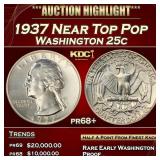 1937 Proof Washington Quarter Near Top Pop 25c pr6