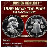 1959 Proof Franklin Half Dollar Near Top Pop! 50c