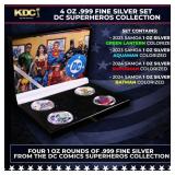 4 OZ .999 Fine Silver Set DC Colorized Superhero