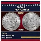 1880-p Morgan Dollar $1 ms65+ SEGS