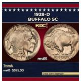 1928-d Buffalo Nickel 5c Grades ms65