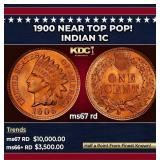 1900 Indian Cent Near Top Pop! 1c ms67 rd SEGS