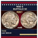 1935-s Buffalo Nickel 5c Grades ms66