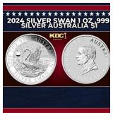 2024 Silver Swan 1 oz .999 Silver Australia $1 Rou