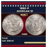 1880-p Morgan Dollar $1 Grades ms64