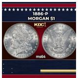 1886-p Morgan Dollar $1 Grades ms64