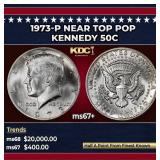 1973-p Kennedy Half Dollar Near Top Pop 50c ms67+