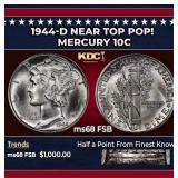 1944-d Mercury Dime Near Top Pop! 10c ms68 FSB SEG
