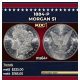 1884-p Morgan Dollar $1 Grades ms64+