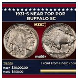 1931-s Buffalo Nickel Near Top Pop 5c ms66+ SEGS