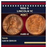 1935-s Lincoln Cent 1c Grades ms66 rd